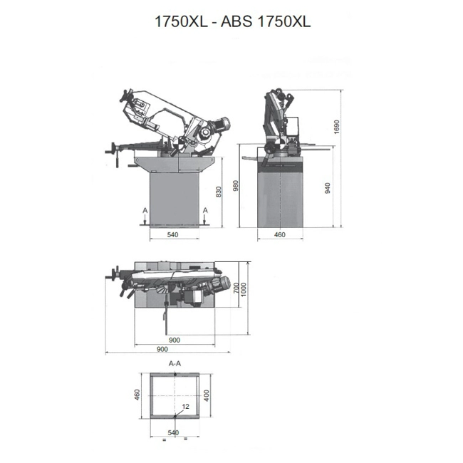 Vendita online Segatrice a nastro 2000W 1750 XL art.8.48.60.90